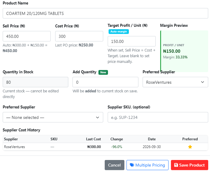 Product Pricing Page