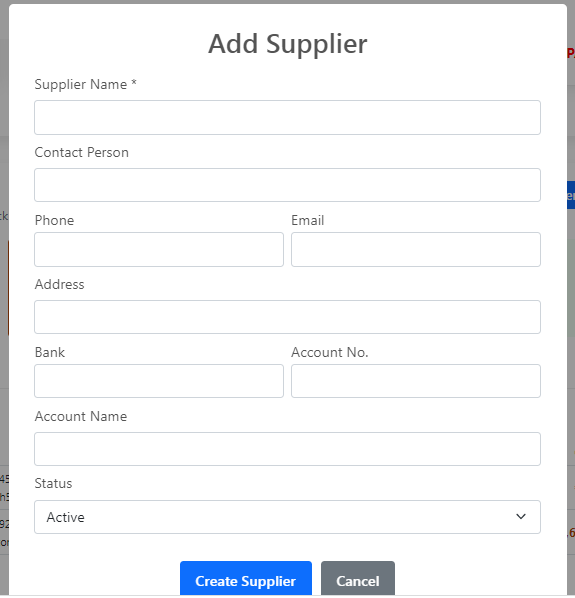 Add Supplier Page